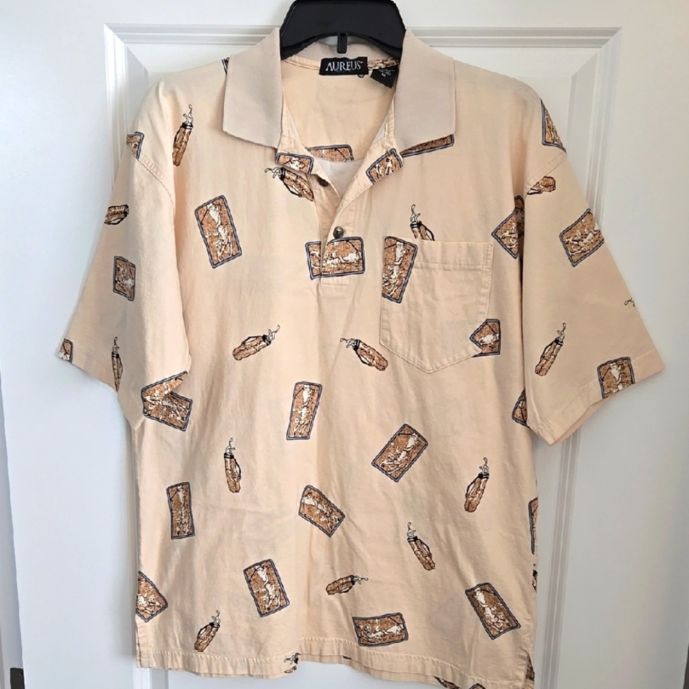 Men's Cream Short Sleeve Shirt